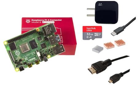 Kit Raspberry Pi 4 B 2gb + Fuente + HDMI + Mem 32gb + Disip